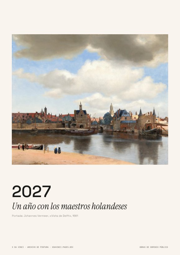 Portada del calendario Calendario 2027 · Un año con los maestros holandeses