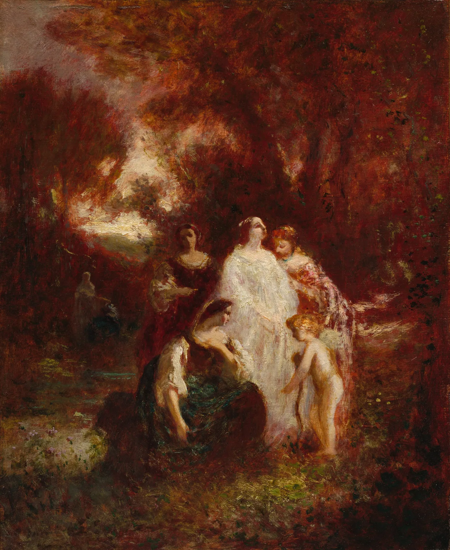 Figuras en el bosque, de Adolphe Monticelli
