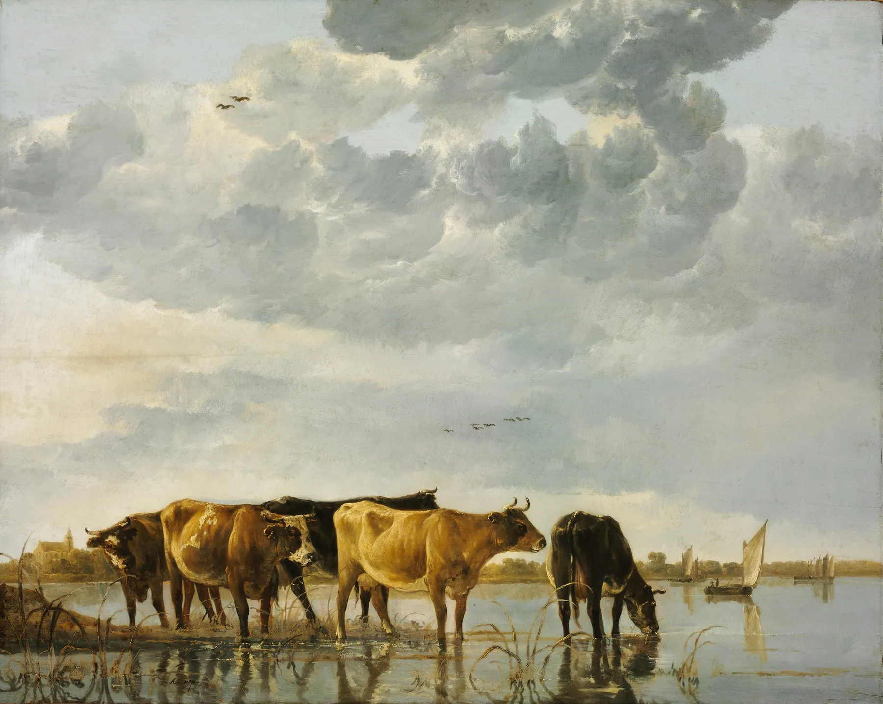 Vacas en el río, de Aelbert Cuyp