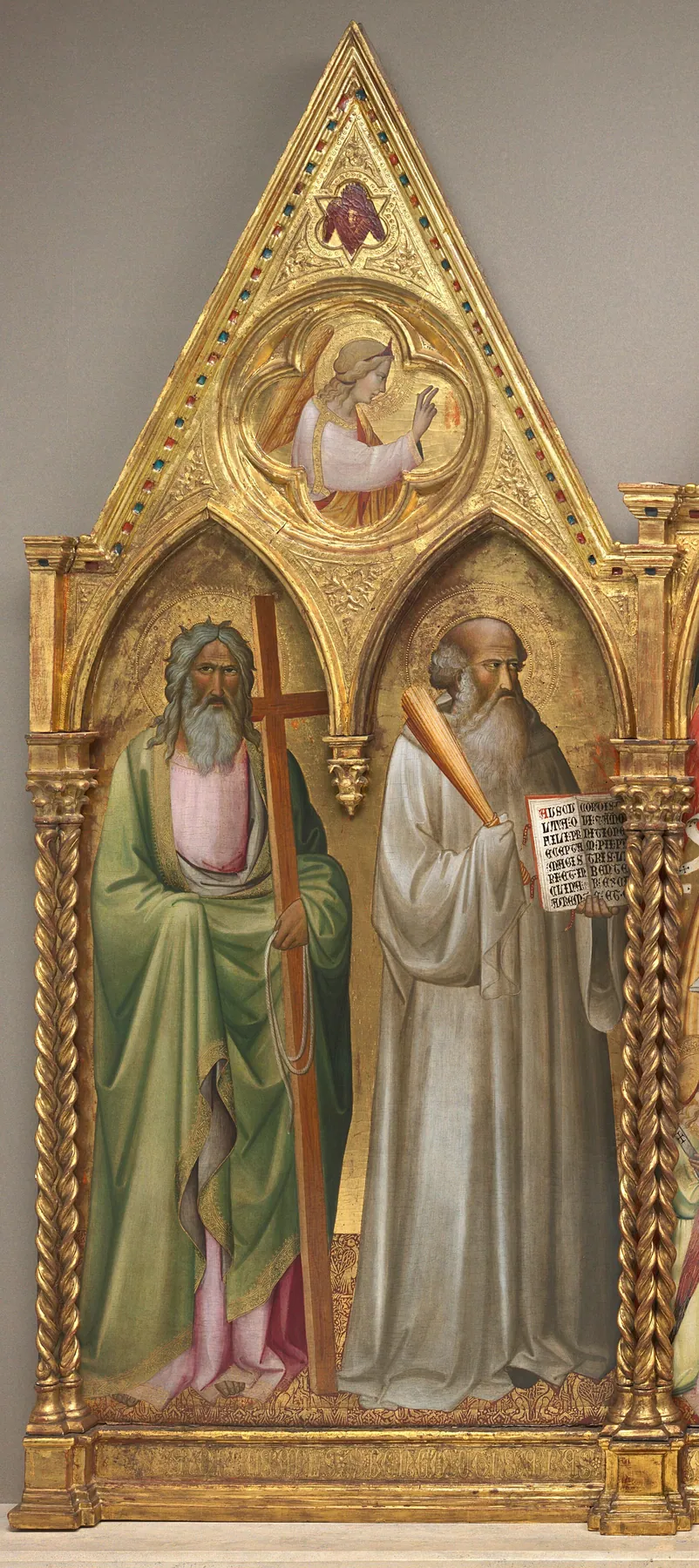 San Andrés y San Benito con el Arcángel Gabriel [panel izquierdo], de Agnolo Gaddi