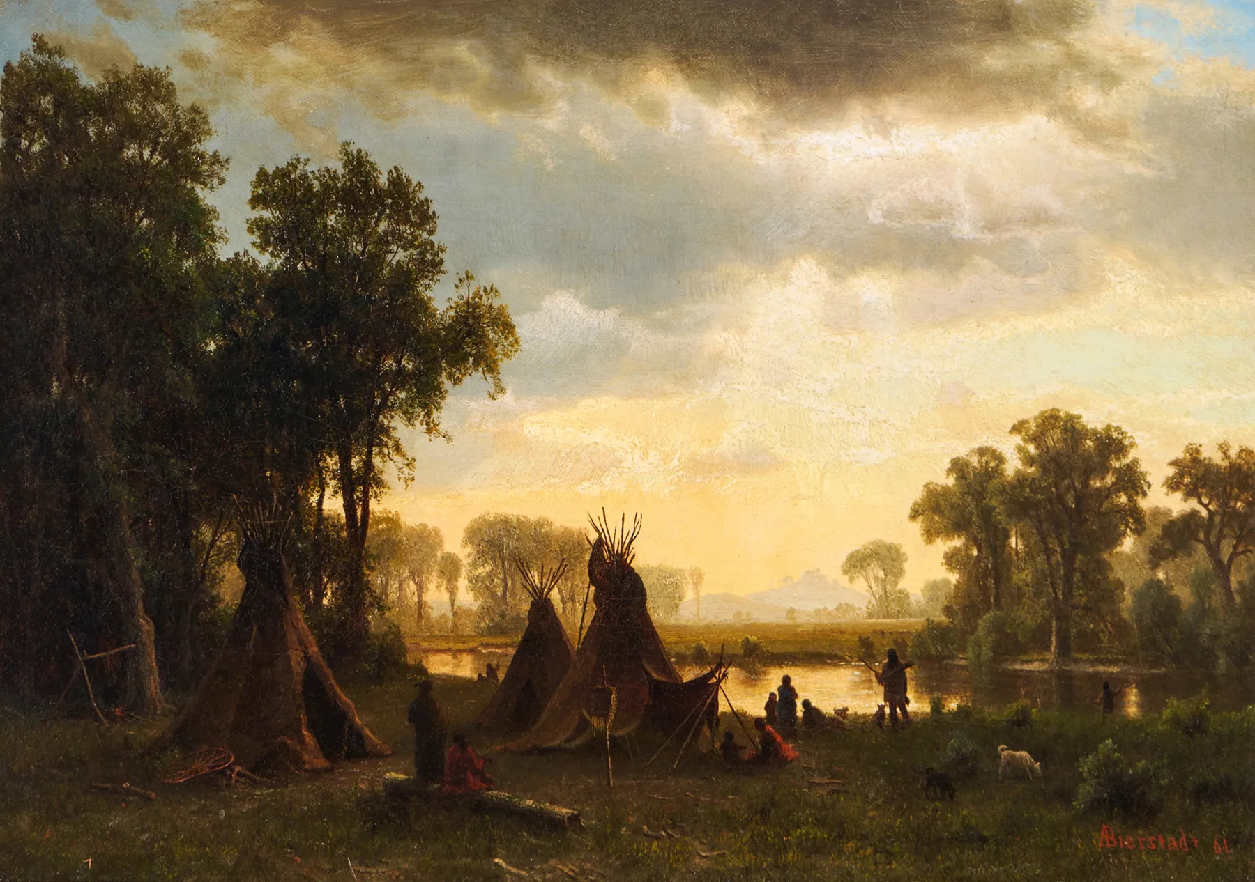 Campamento de indios, de Albert Bierstadt
