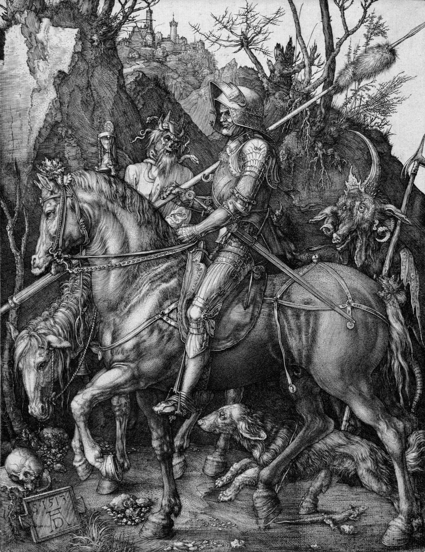 El caballero, la Muerte y el Diablo, de Alberto Durero