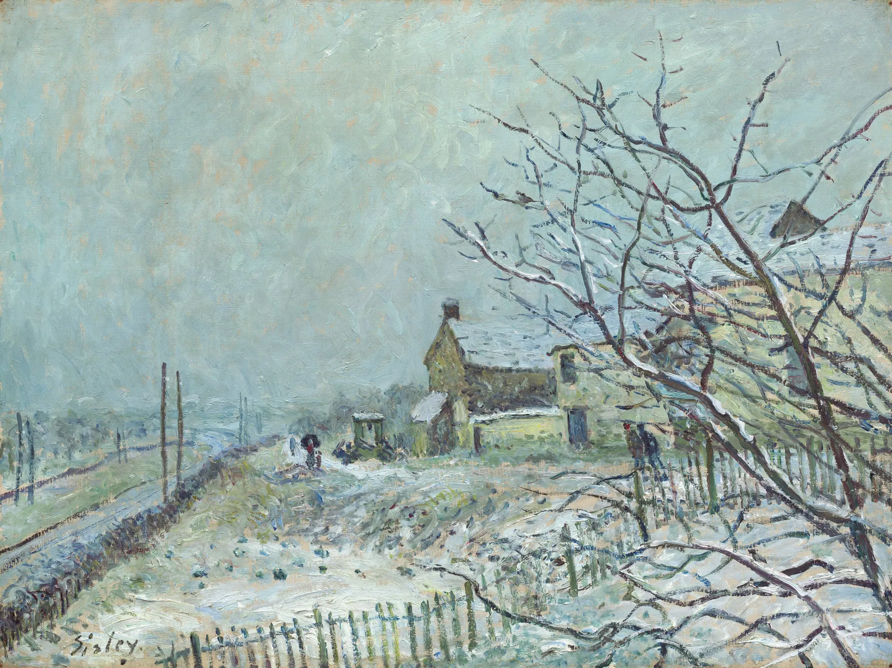 Primera nieve en Veneux-Nadon, de Alfred Sisley