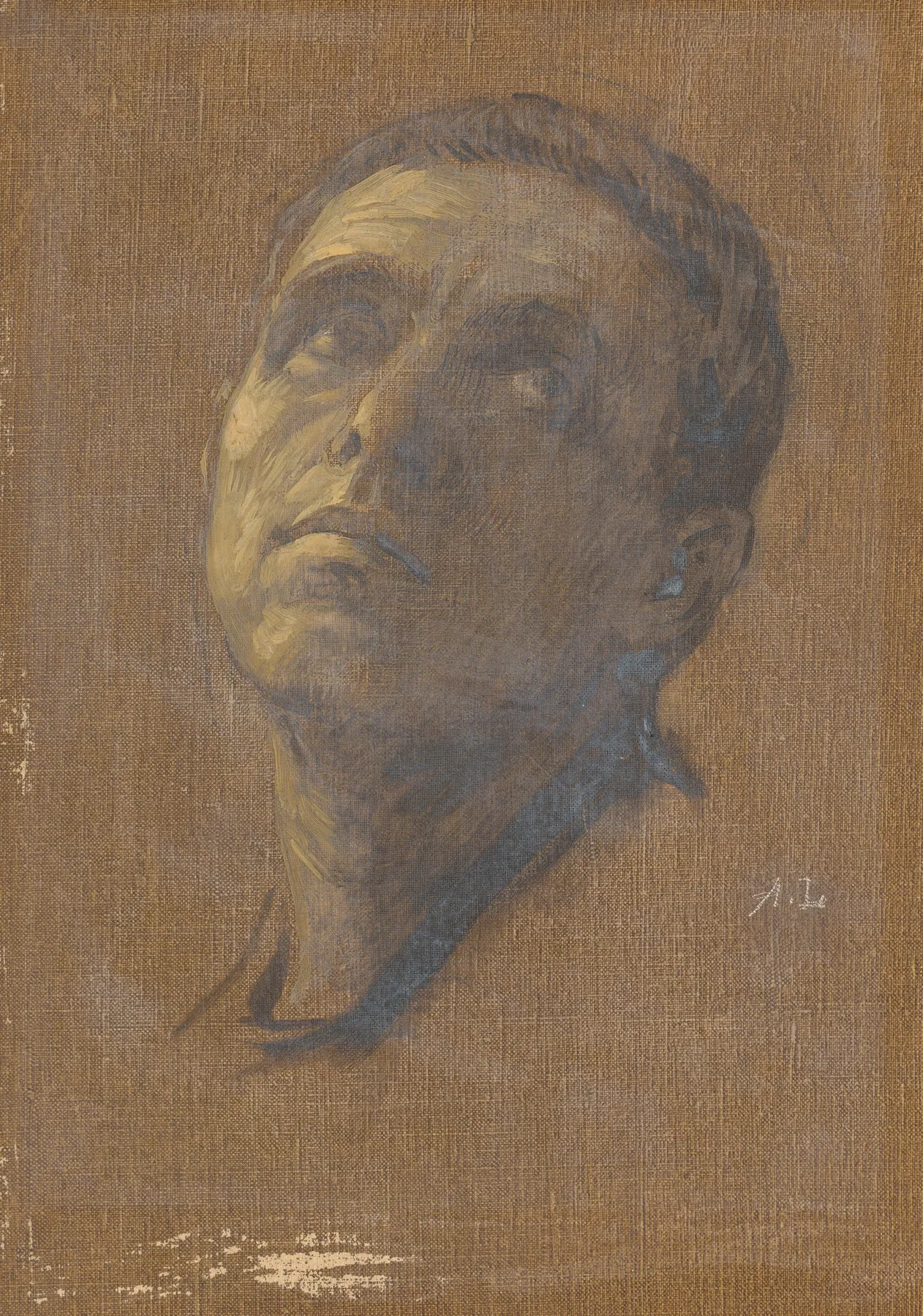 Cabeza de un hombre con los ojos elevados, de Alphonse Legros