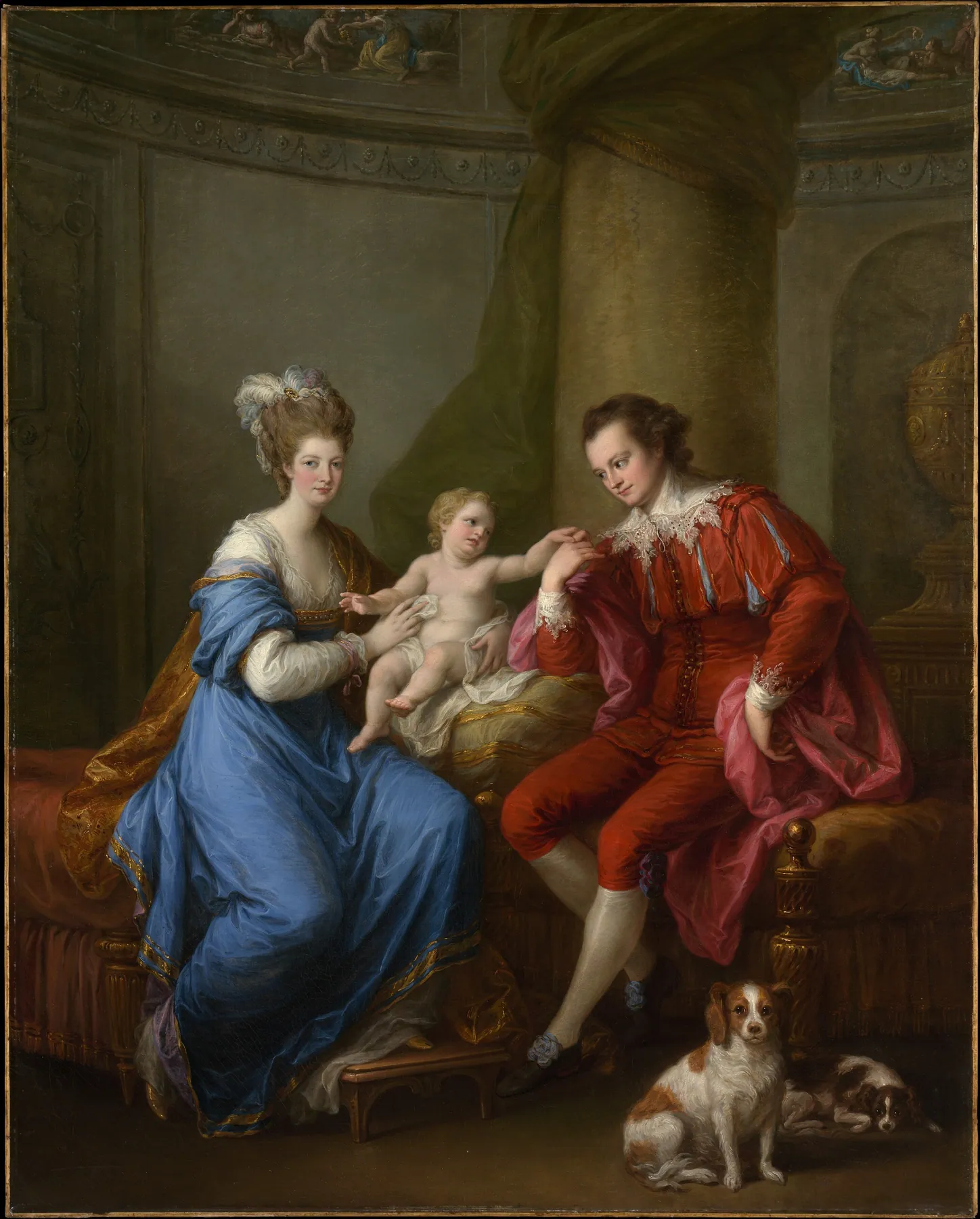 Edward Smith Stanley, duodécimo conde de Derby, Elizabeth, condesa de Derby (Lady Elizabeth Hamilton), y su hi, de Angelica Kauffmann