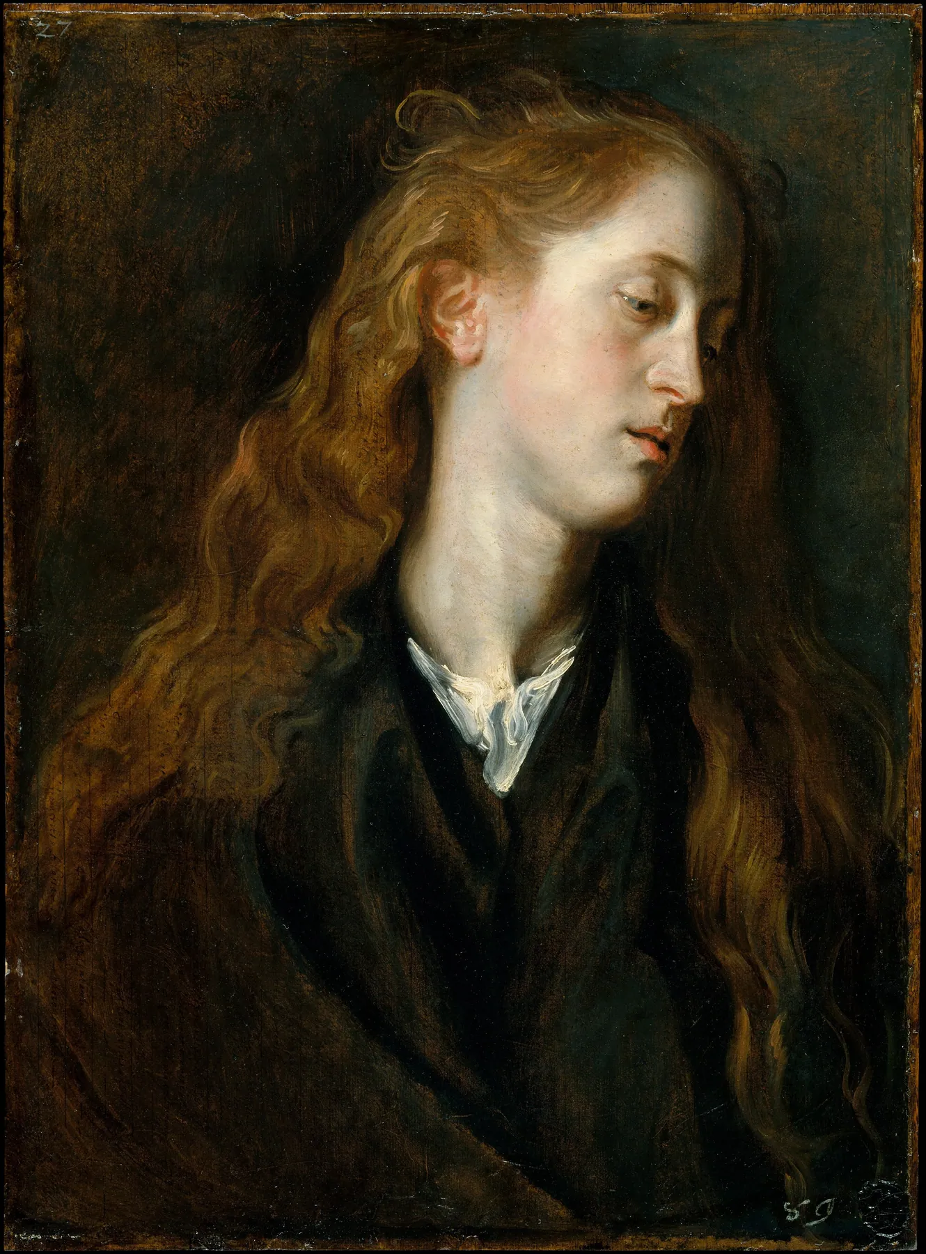 Estudio de cabeza de una joven, de Anthony van Dyck
