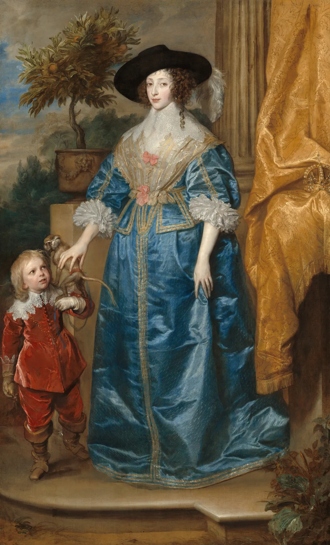 La reina Henrietta Maria con Sir Jeffrey Hudson, de Anthony van Dyck