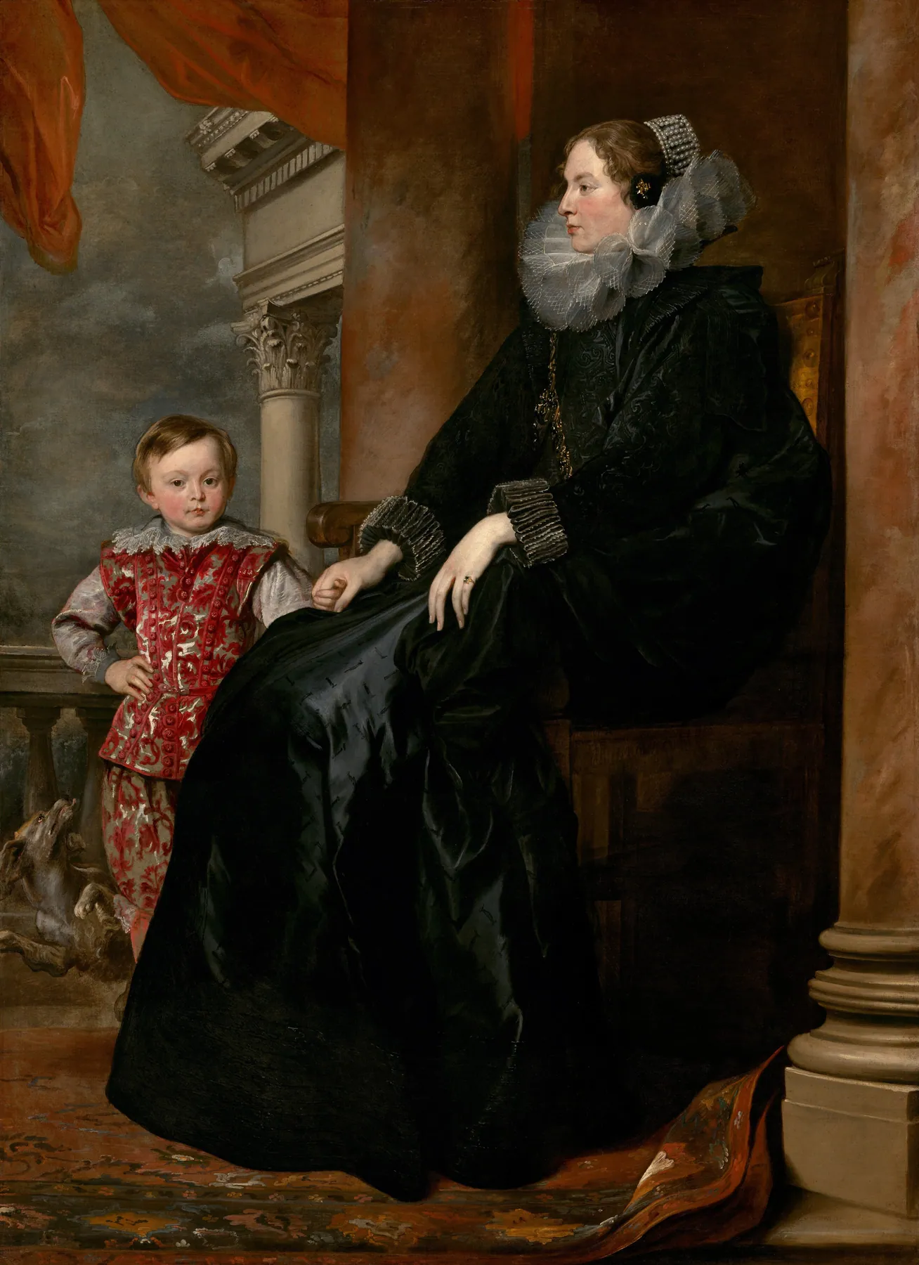 Una noble genovesa con su hijo, de Anthony van Dyck