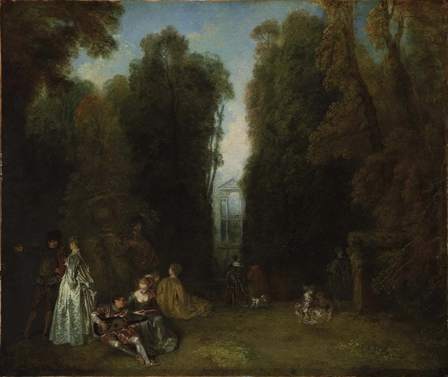 La perspectiva de los árboles o Paisaje, de Antoine Watteau