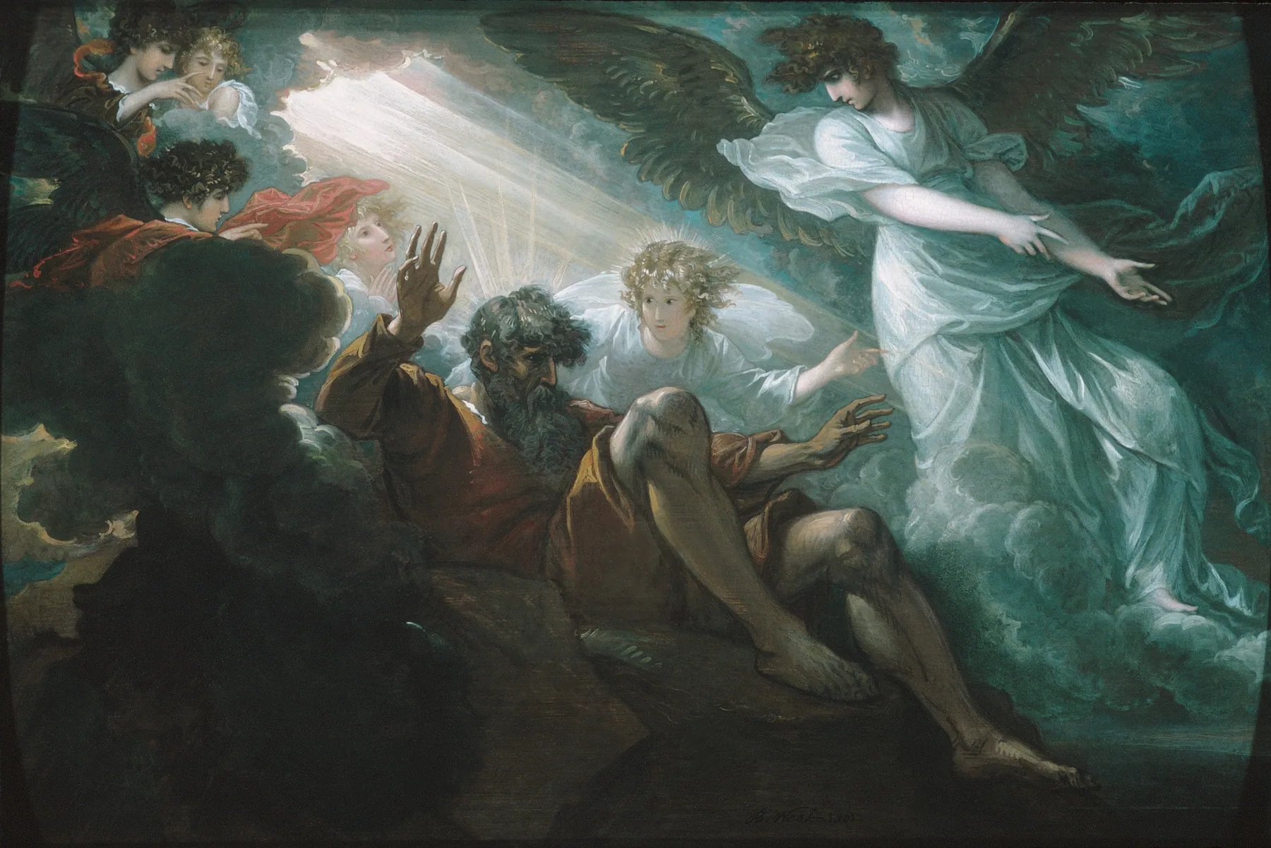 Moisés contempla la Tierra Prometida, de Benjamin West
