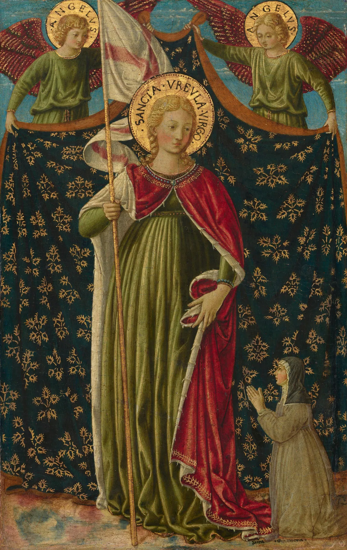 Santa Úrsula con dos ángeles y un donante, de Benozzo Gozzoli