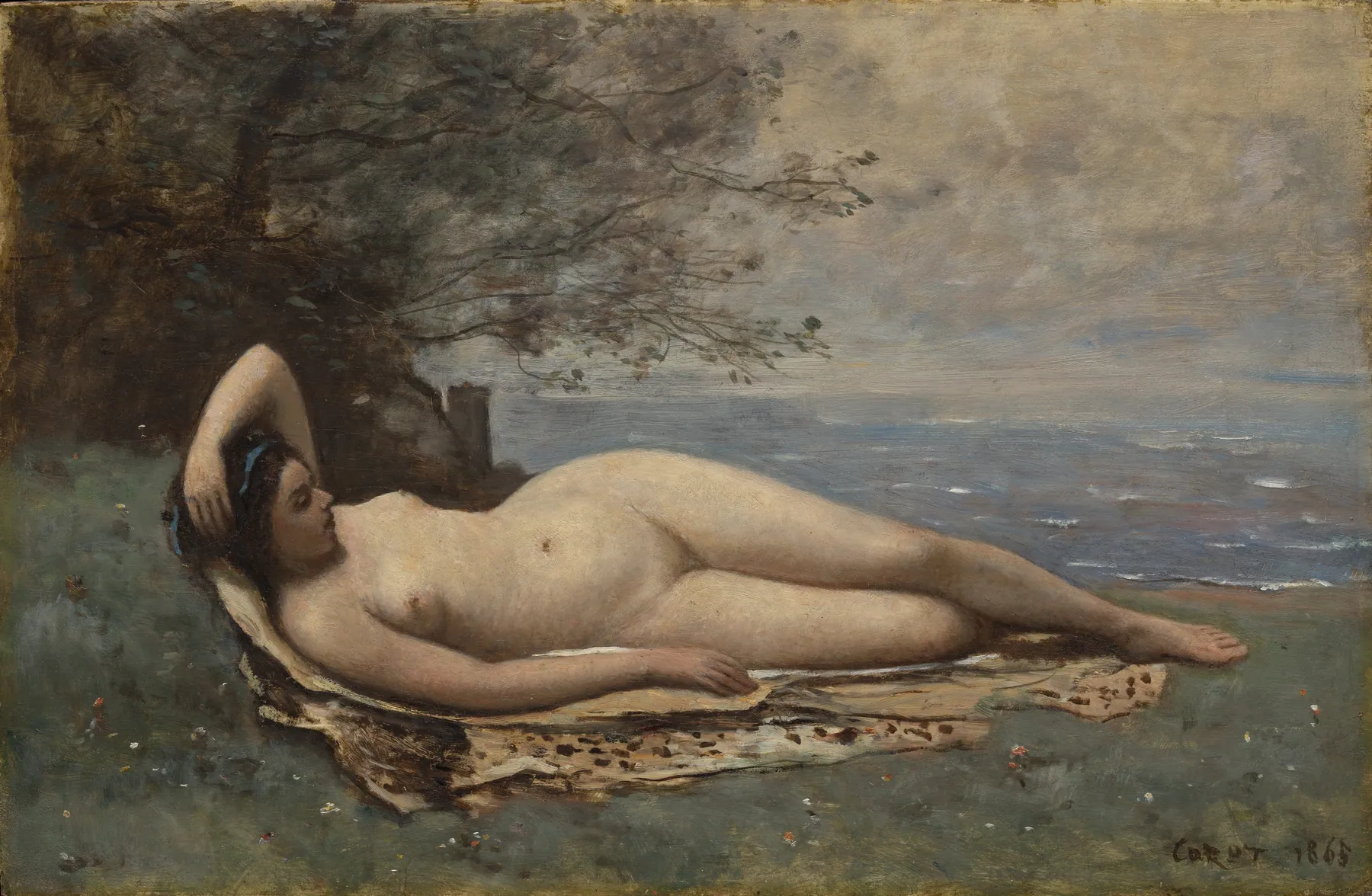 Bacante junto al mar, de Camille Corot