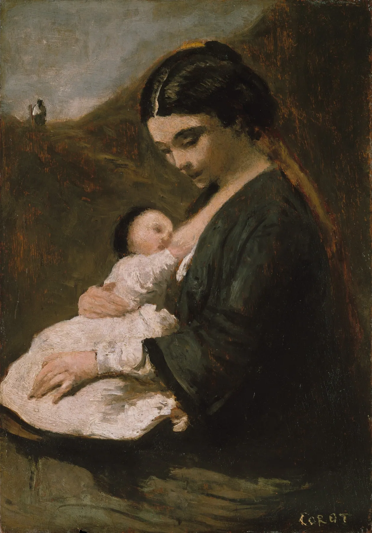 Madre e hijo, de Camille Corot