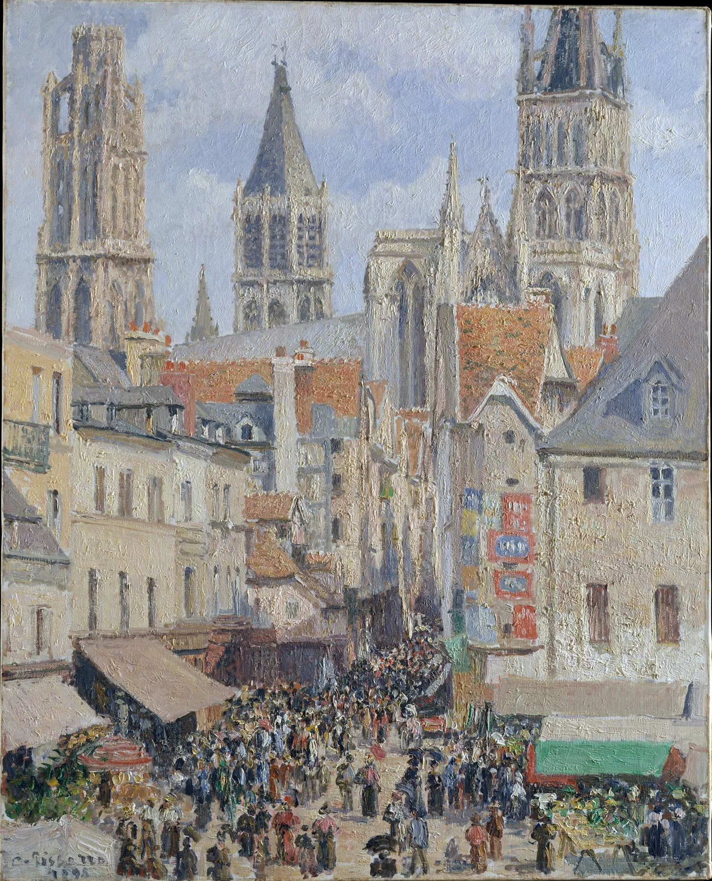Calle de la Epicerie, Ruán (Efecto de luz solar), de Camille Pissarro