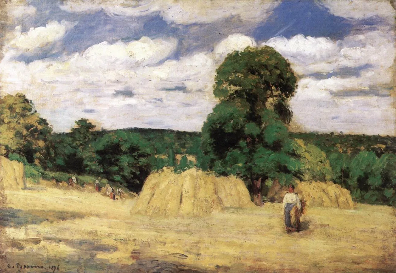 Cosecha en Montfoucault, de Camille Pissarro