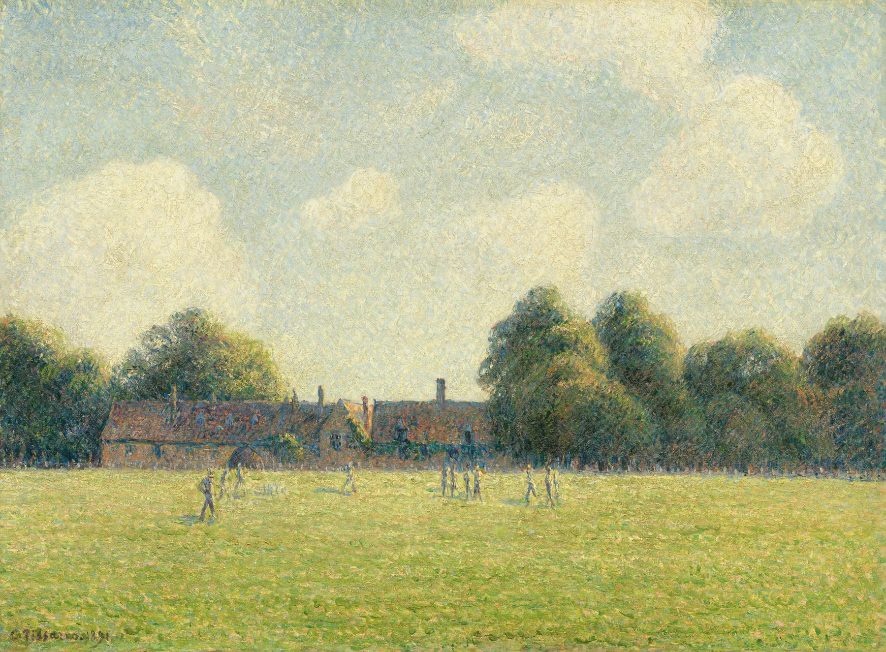 El prado de Hampton Court, de Camille Pissarro