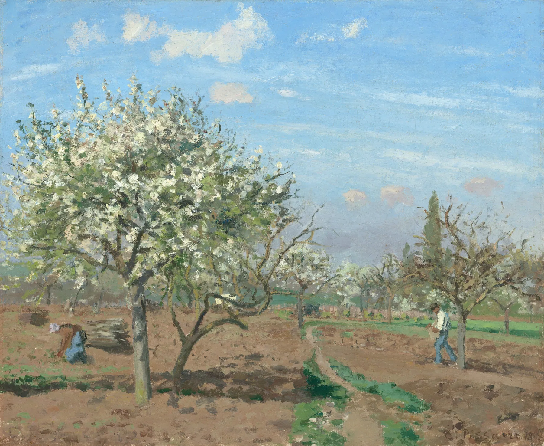 Huerto en flor, Louveciennes, de Camille Pissarro