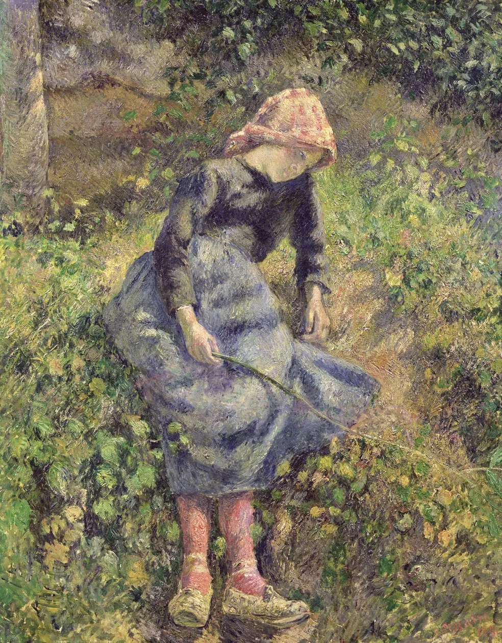 Niña con palo, de Camille Pissarro