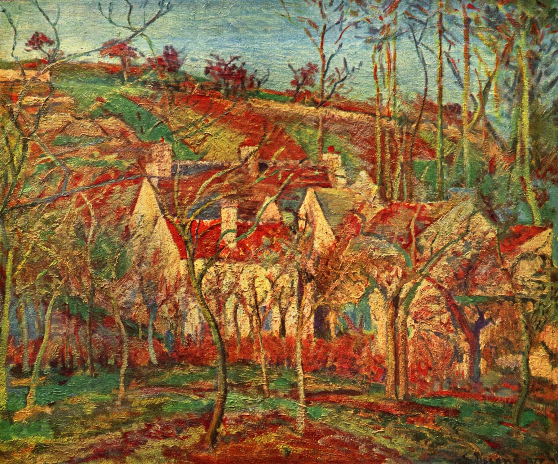 Tejados rojos, de Camille Pissarro