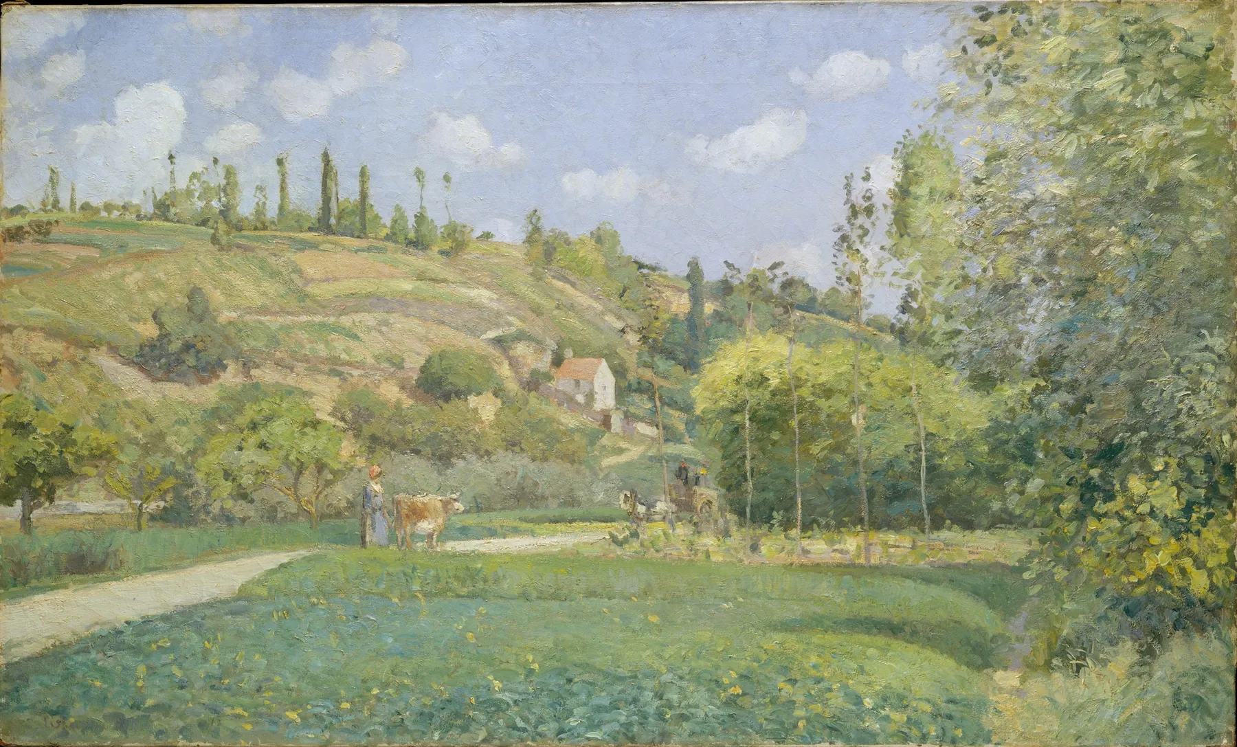 Una vaquera en Valhermeil, Auvers-sur-Oise, de Camille Pissarro