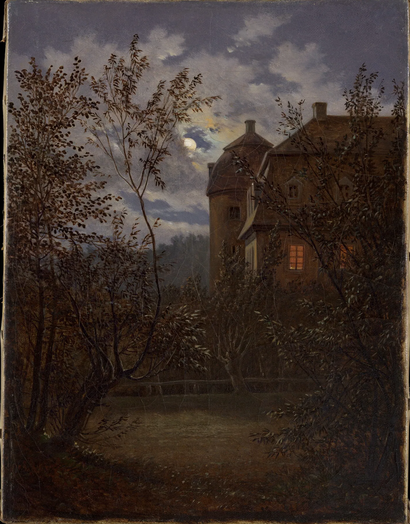 El castillo de Milkel a la luz de la luna, de Carl Gustav Carus