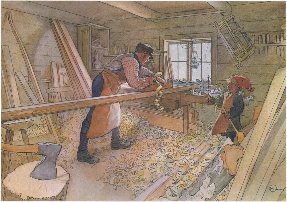 El taller, de Carl Larsson