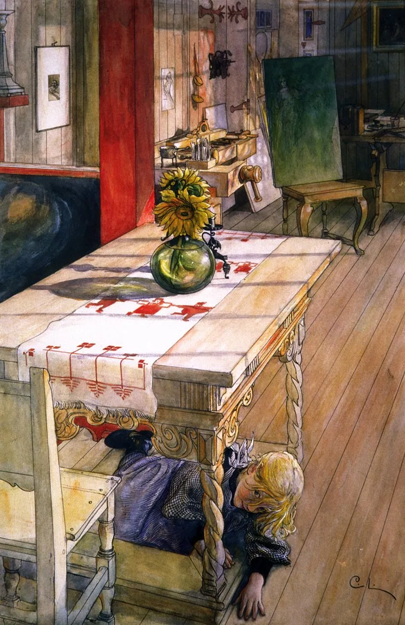 Jugando al escondite, de Carl Larsson