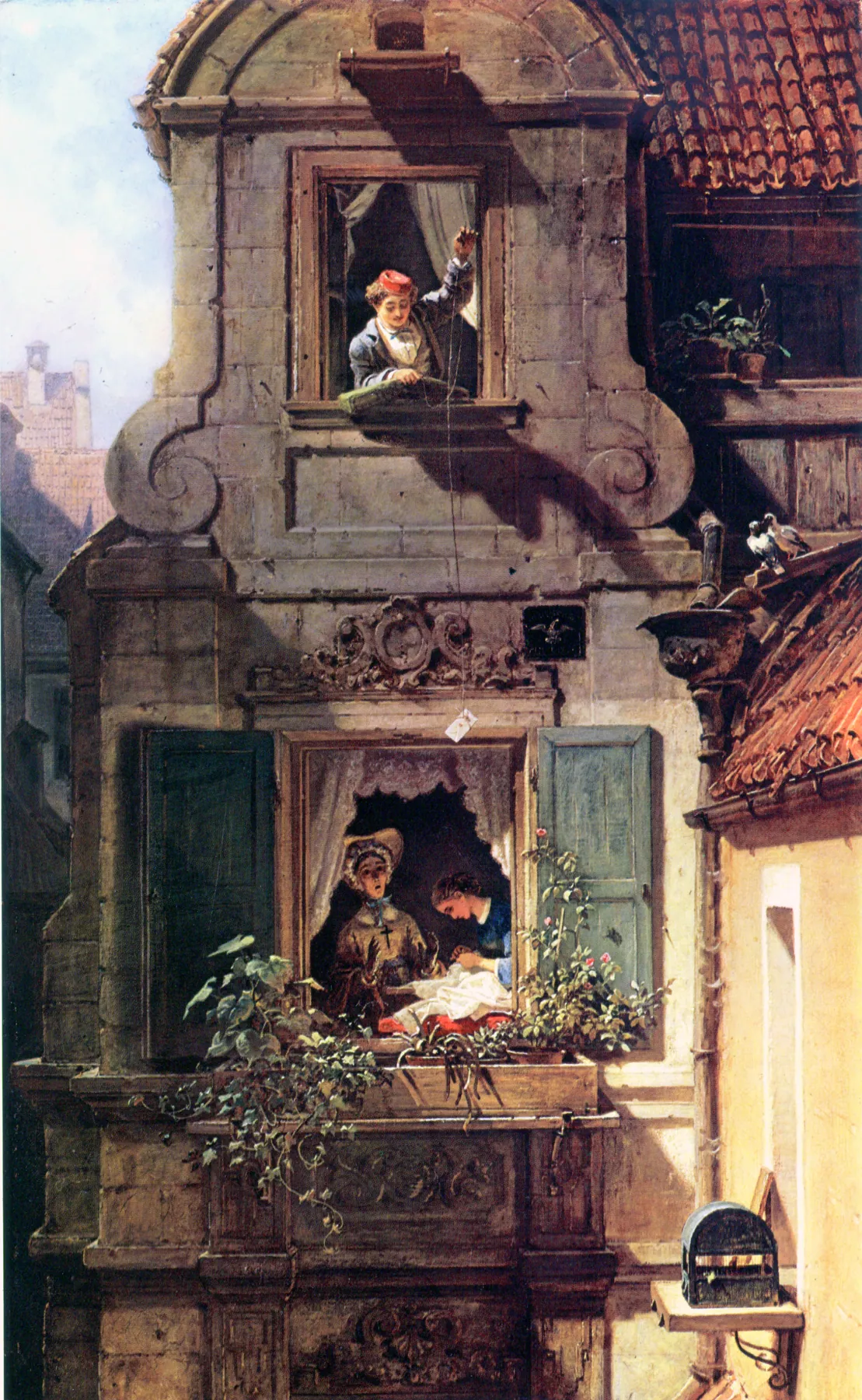 Carta de amor interceptada, de Carl Spitzweg