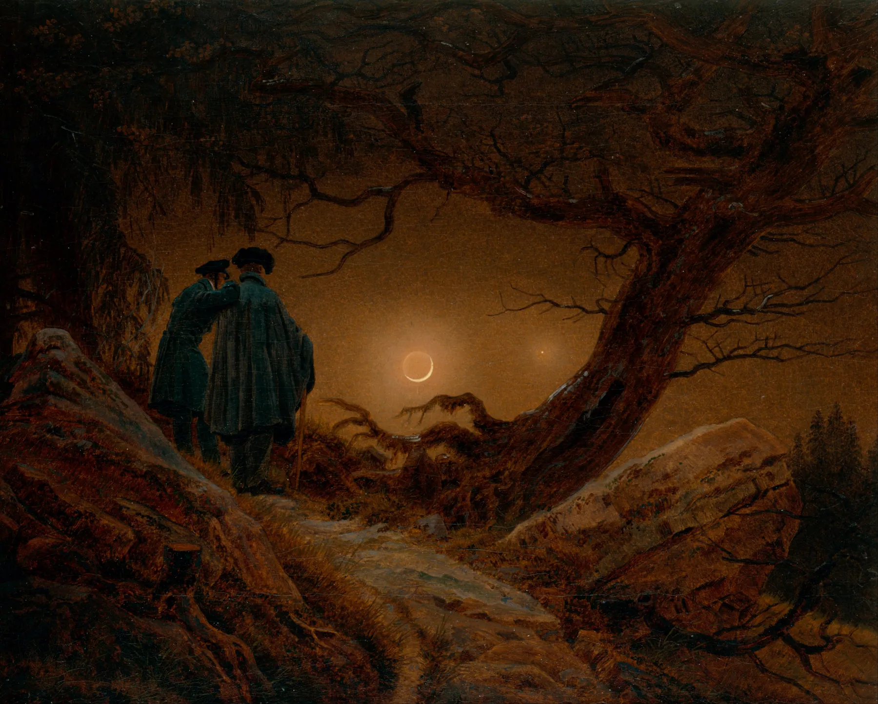 Two Men Contemplating the Moon, by Caspar David Friedrich