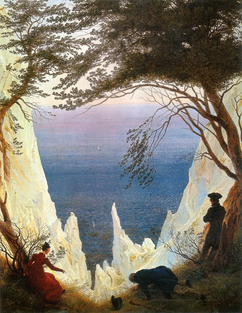 Las rocas de tiza de Rügen (Acuarela), de Caspar David Friedrich