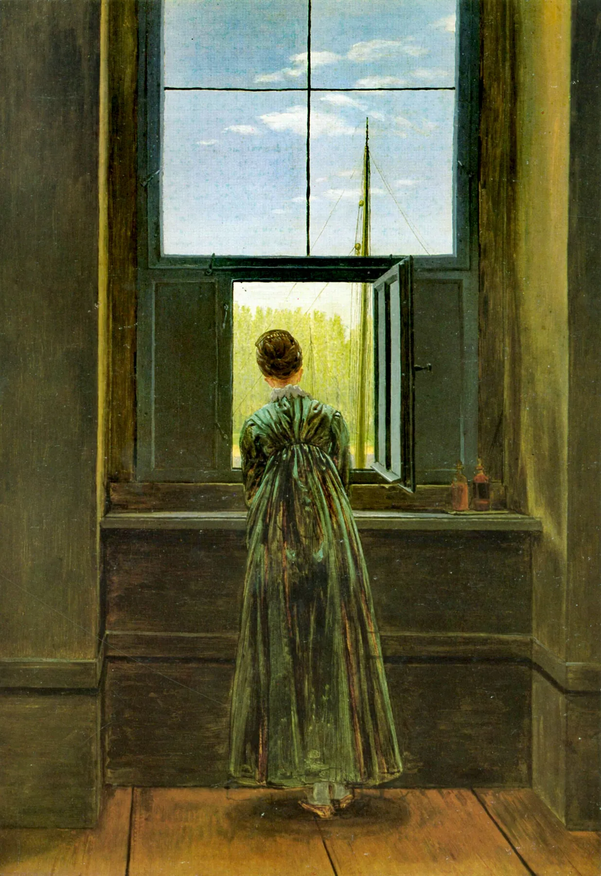Mujer en la ventana, de Caspar David Friedrich