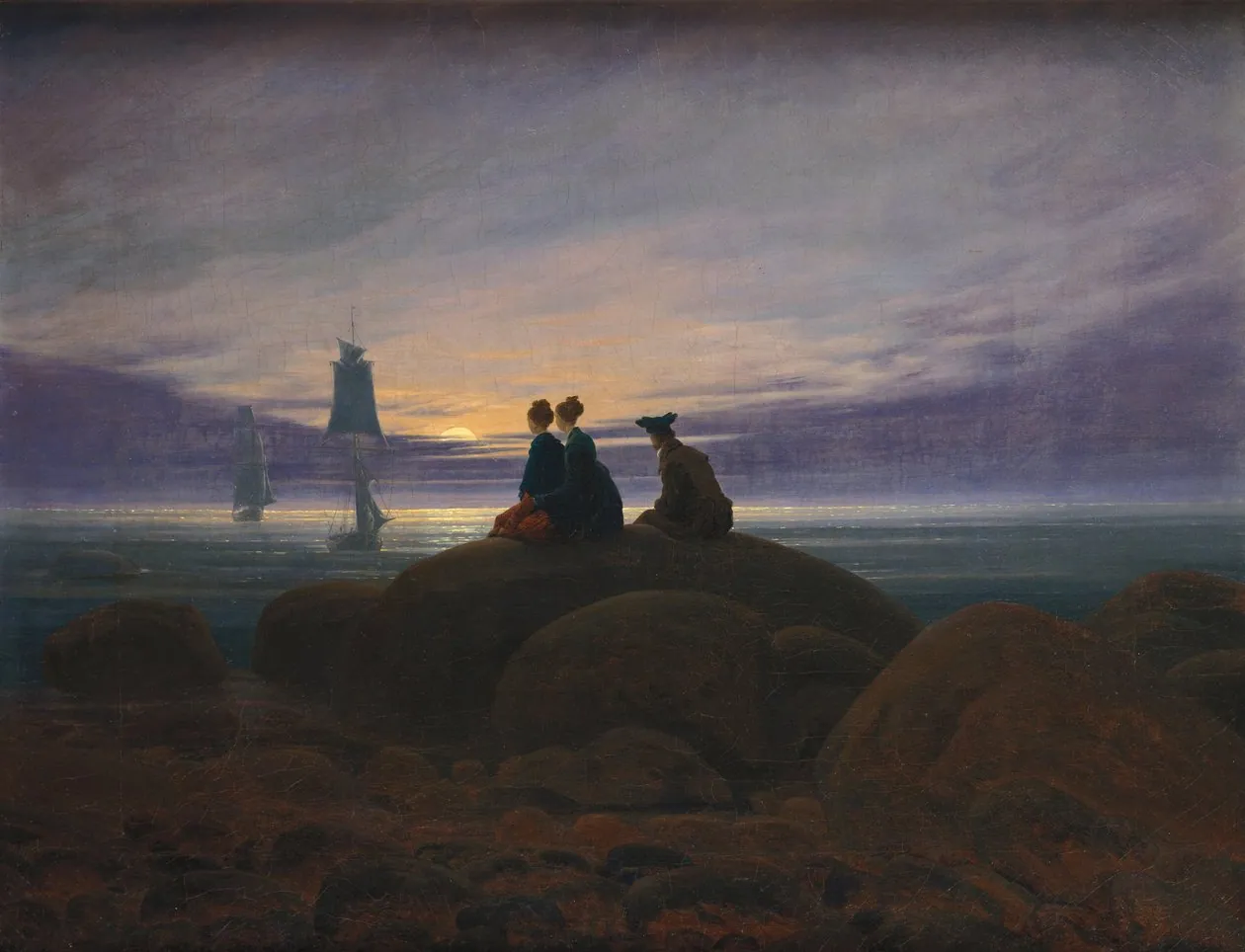 Salida de la luna sobre el mar, de Caspar David Friedrich