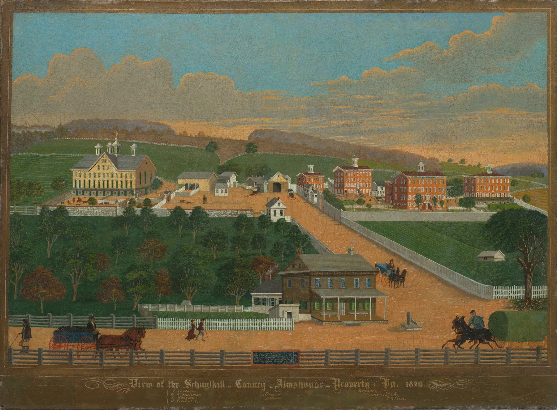 Vista de la propiedad del asilo del condado de Schuylkill, de Charles C. Hofmann