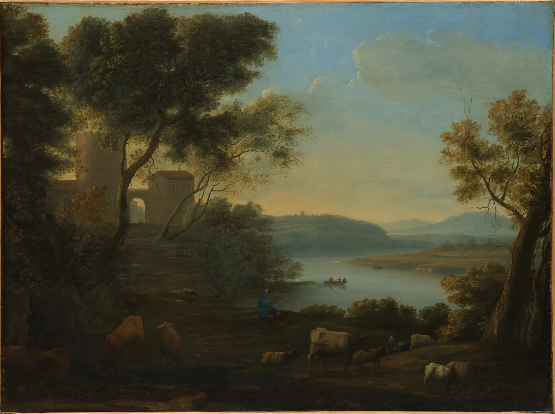 Paisaje pastoral, la campiña romana, de Claude Lorrain