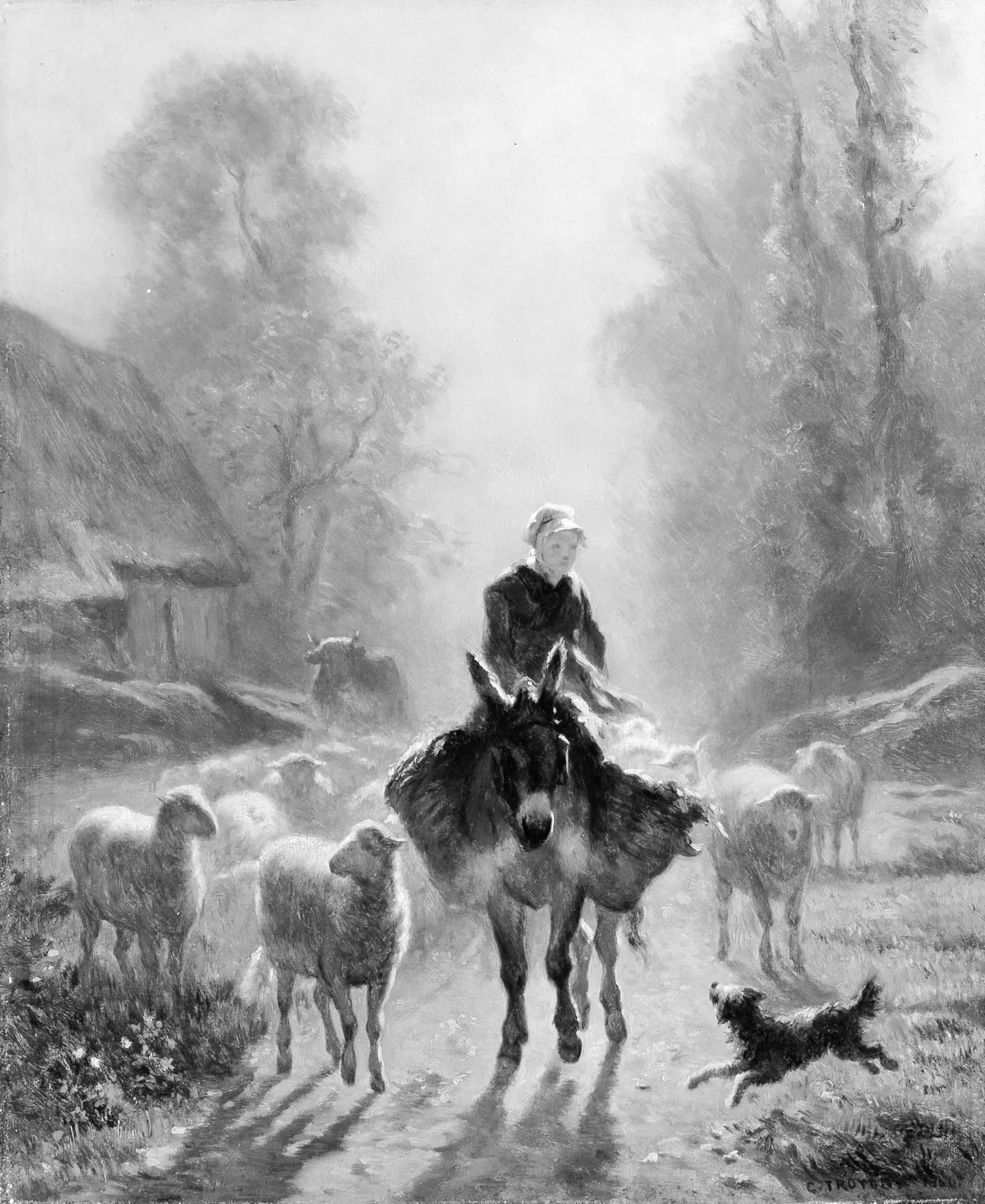 Camino al mercado, de Constant Troyon