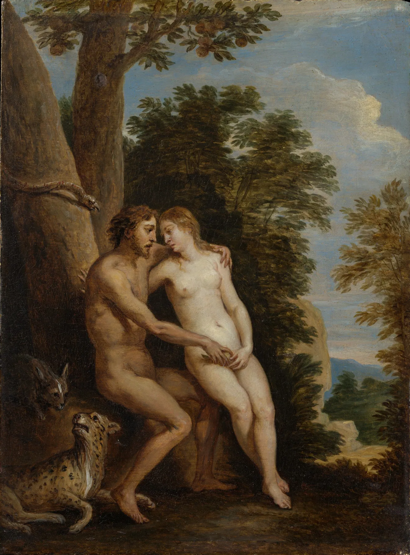 Adán y Eva en el Paraíso, de David Teniers el Joven