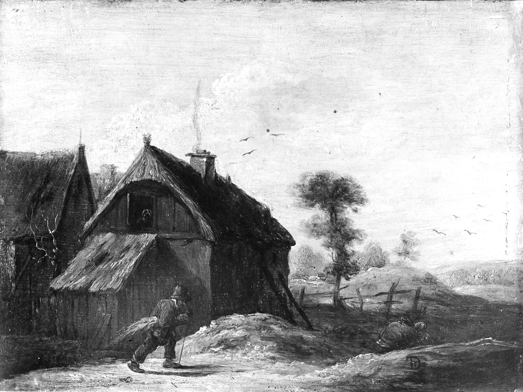 Paisaje con cabañas de techo de paja, de David Teniers el Joven