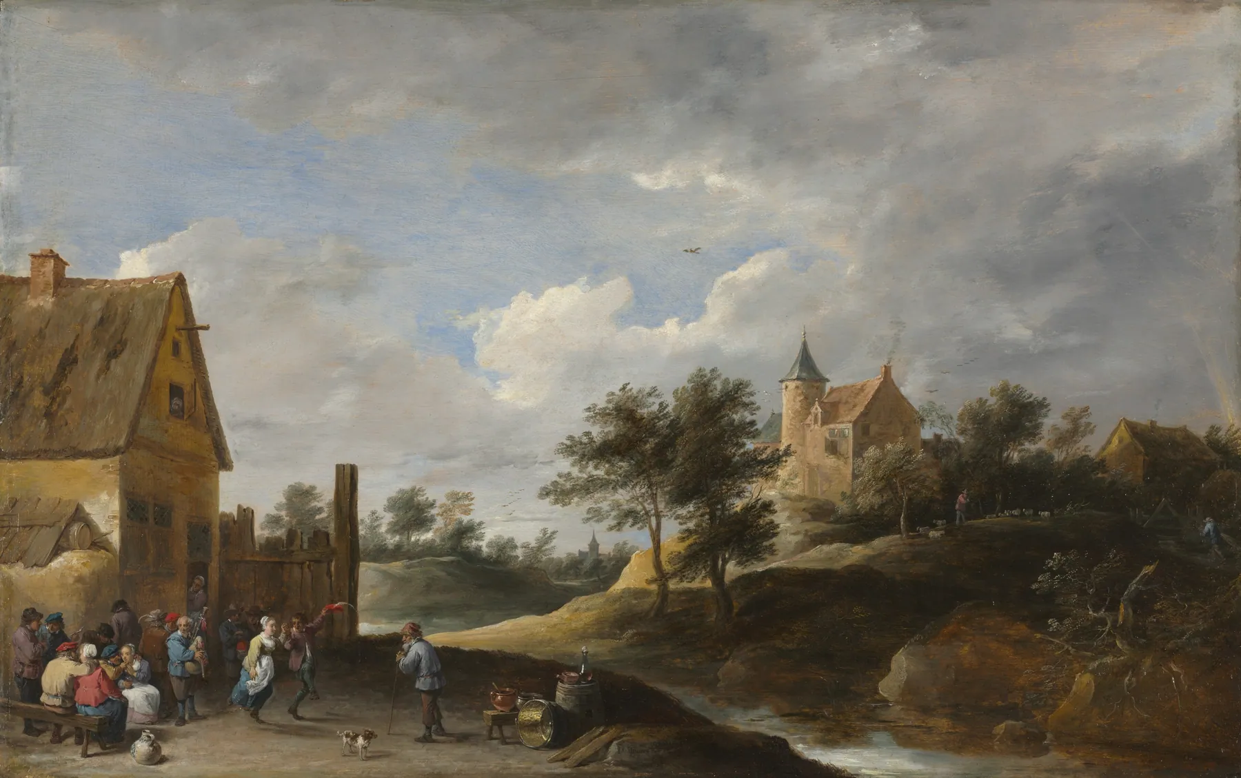 Paisaje con campesinos bailando, de David Teniers el Joven
