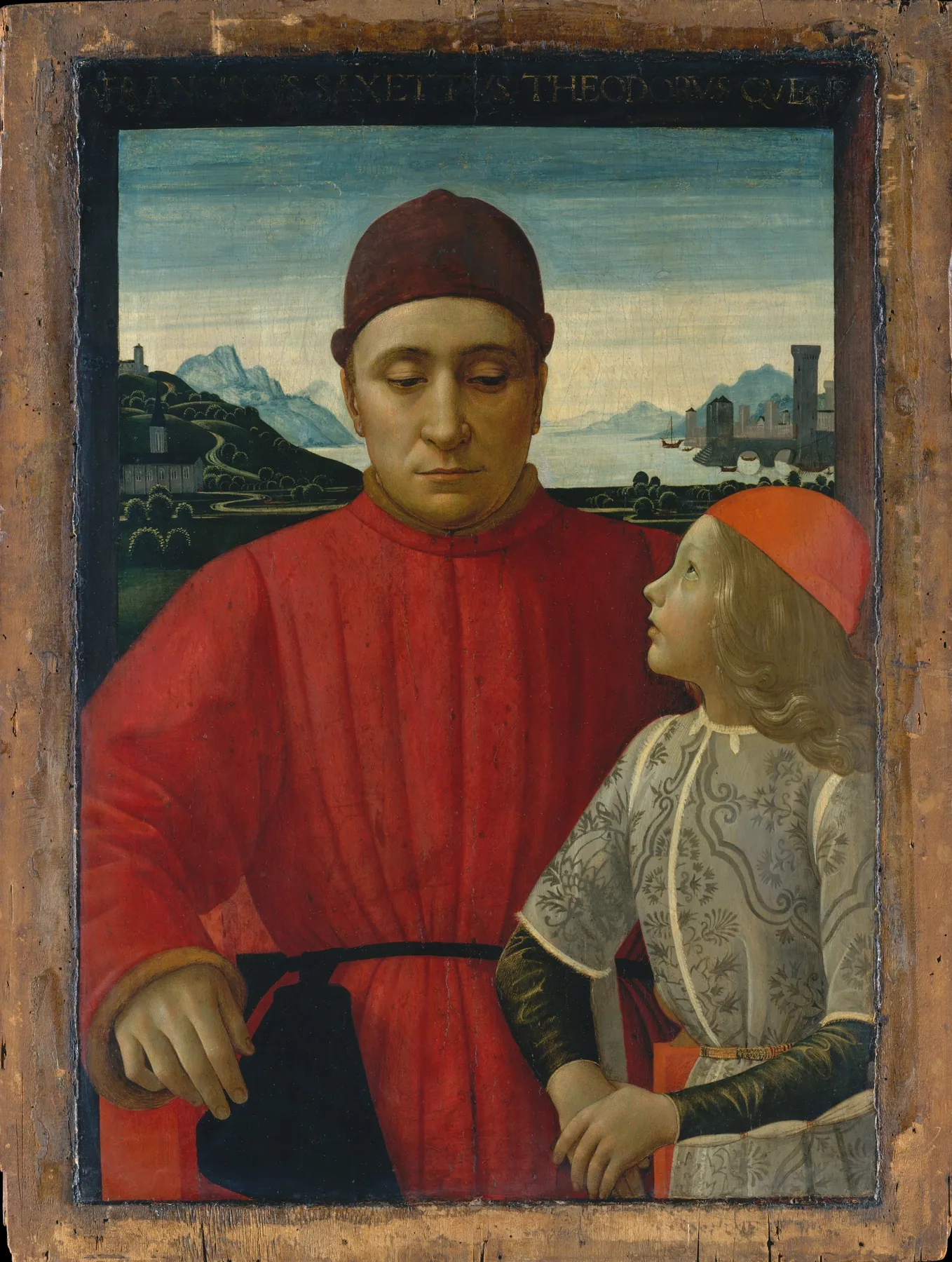Francesco Sassetti (1421–1490) y su hijo Teodoro, de Domenico Ghirlandaio