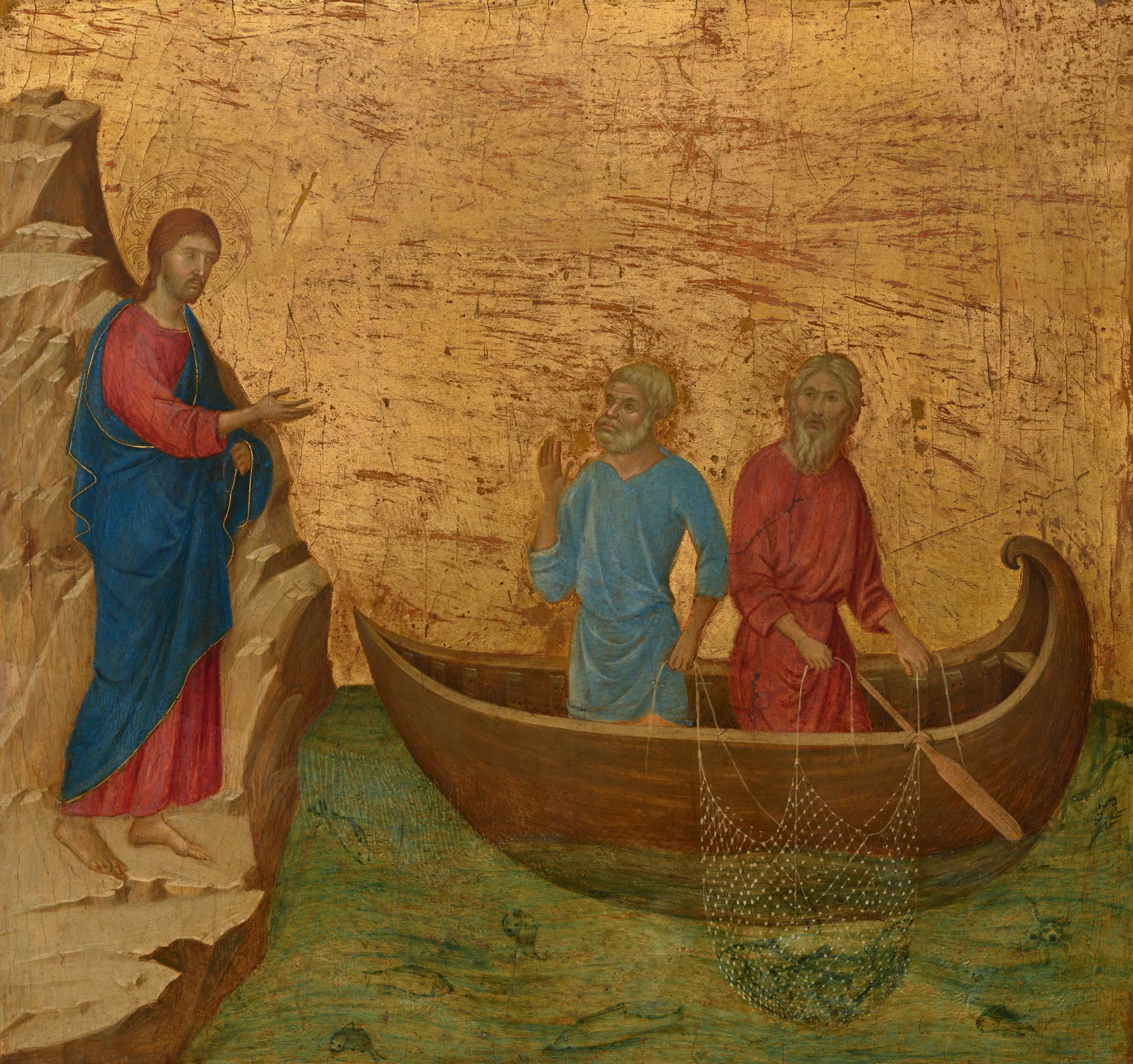La llamada de los apóstoles Pedro y Andrés, de Duccio di Buoninsegna