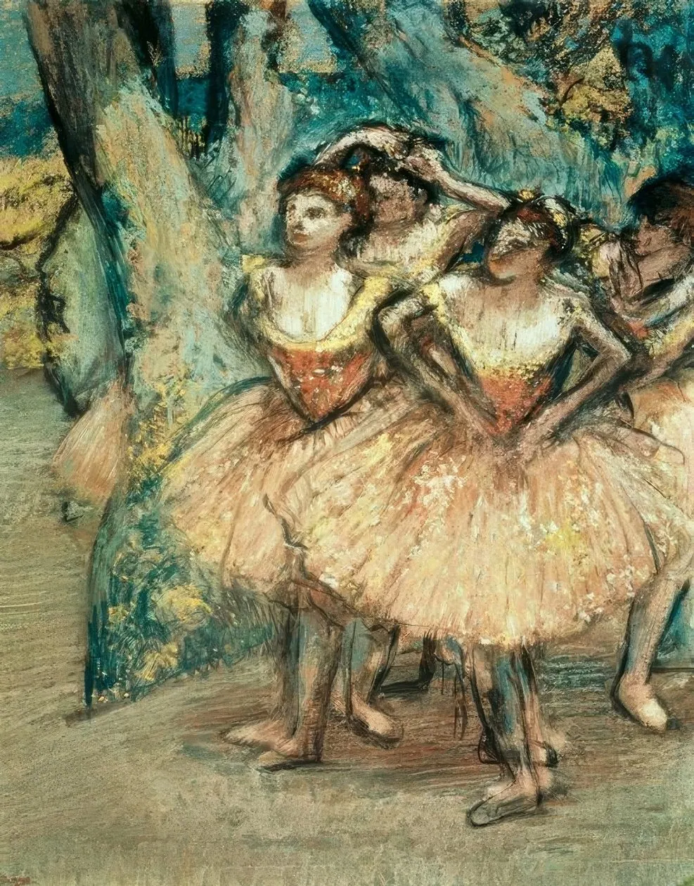 Bailarinas en rosa, de Edgar Degas
