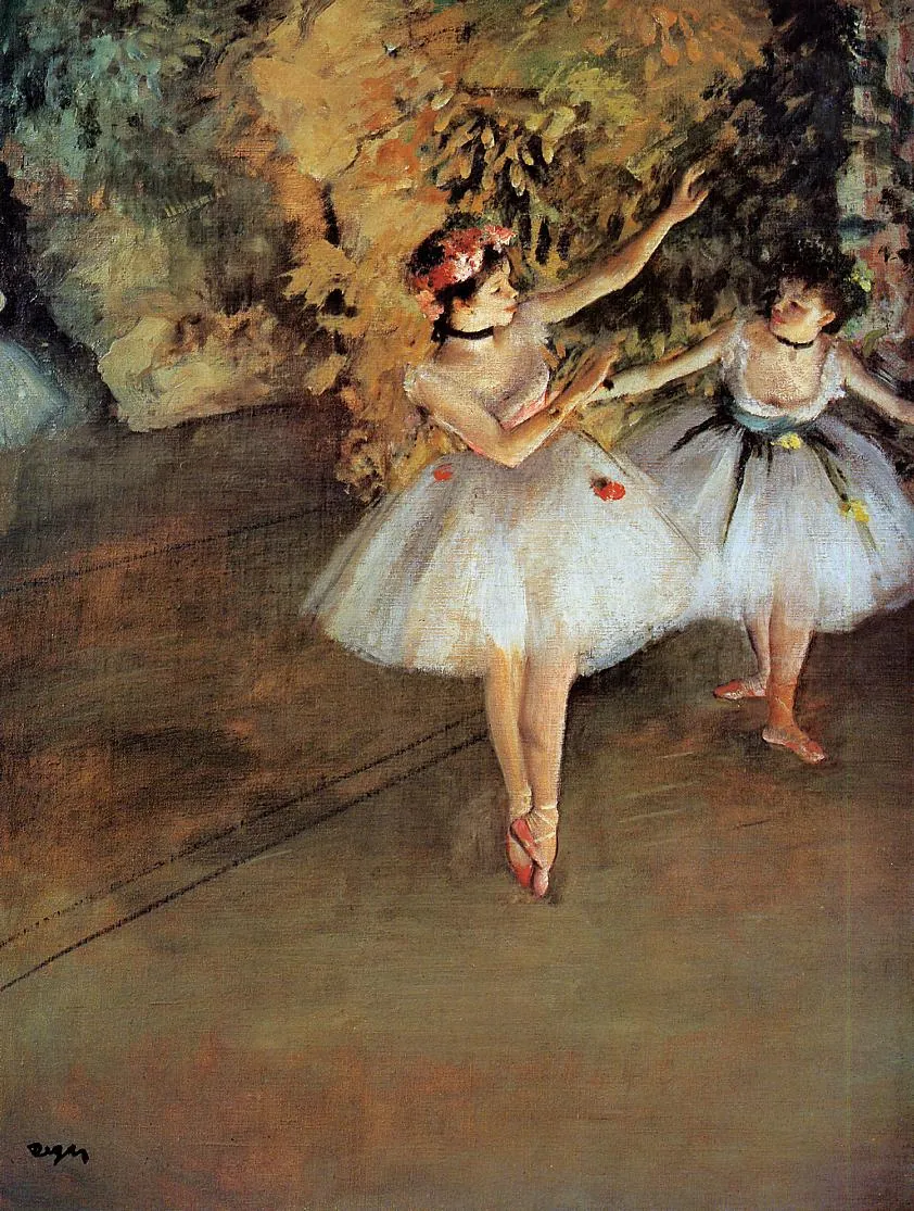 Dos bailarinas en el escenario, de Edgar Degas