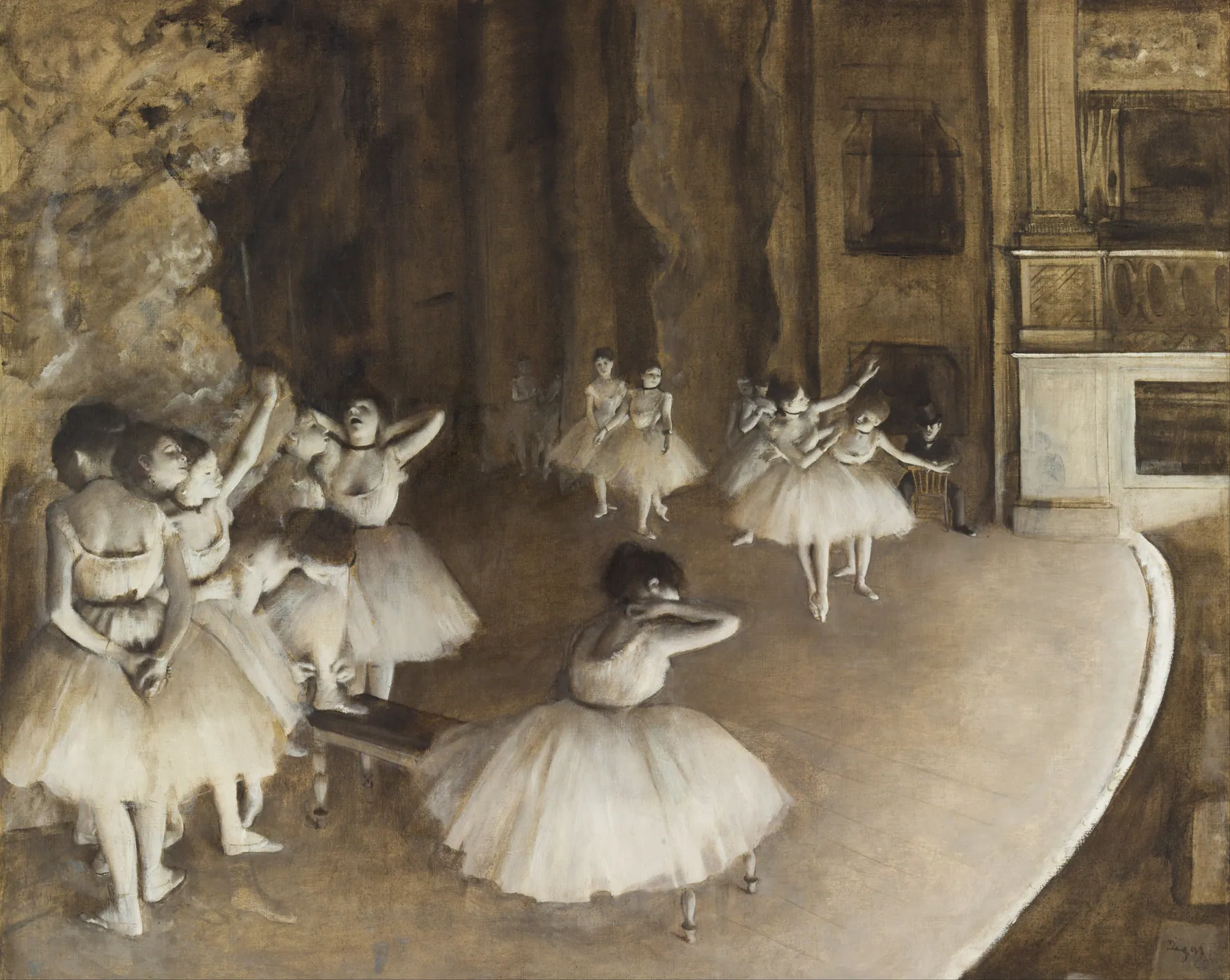 Ensayos de ballet en el escenario, de Edgar Degas