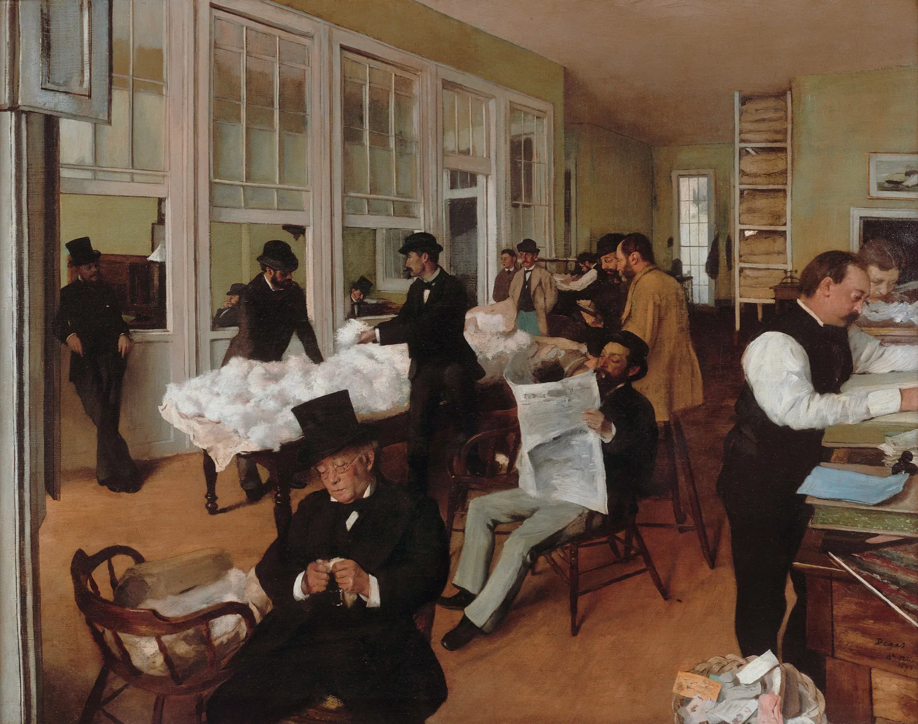 Oficina de algodón en Nueva Orleans, de Edgar Degas