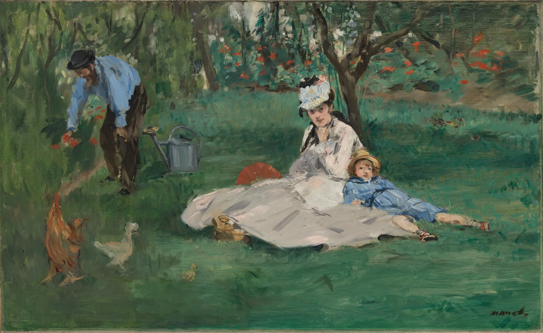 La familia Monet en su jardín de Argenteuil, de Édouard Manet
