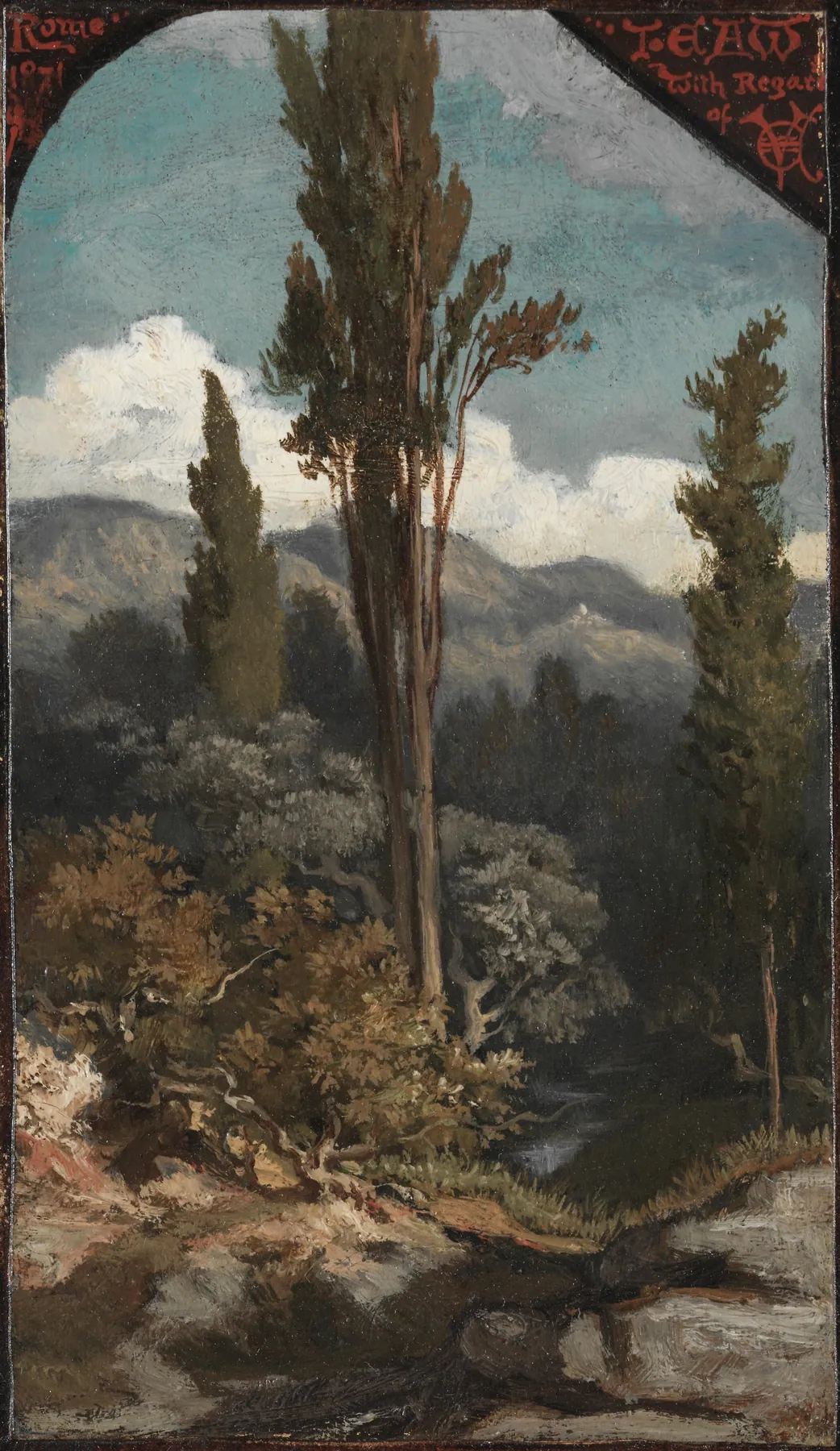 Tres árboles, Italia, de Elihu Vedder