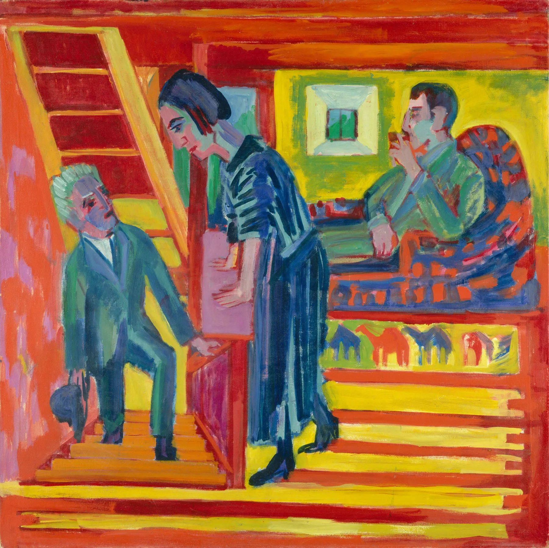 La visita - Pareja y recién llegado, de Ernst Ludwig Kirchner
