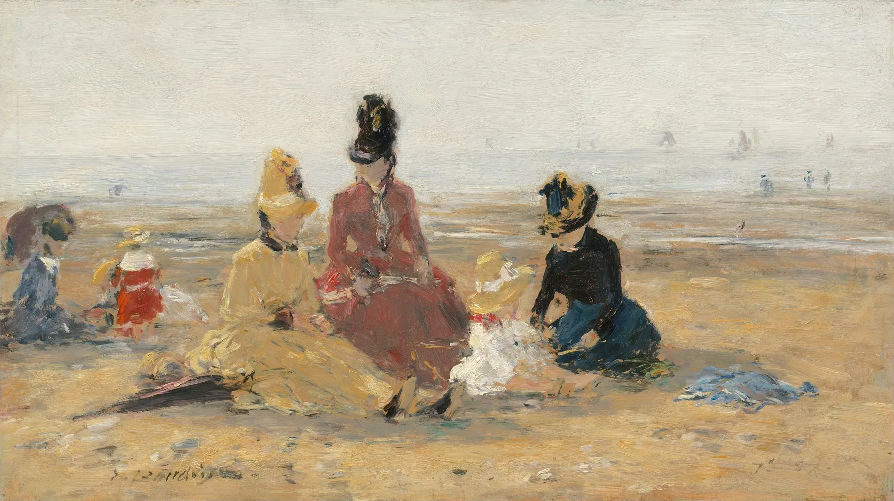 En la playa, Trouville, de Eugène Boudin