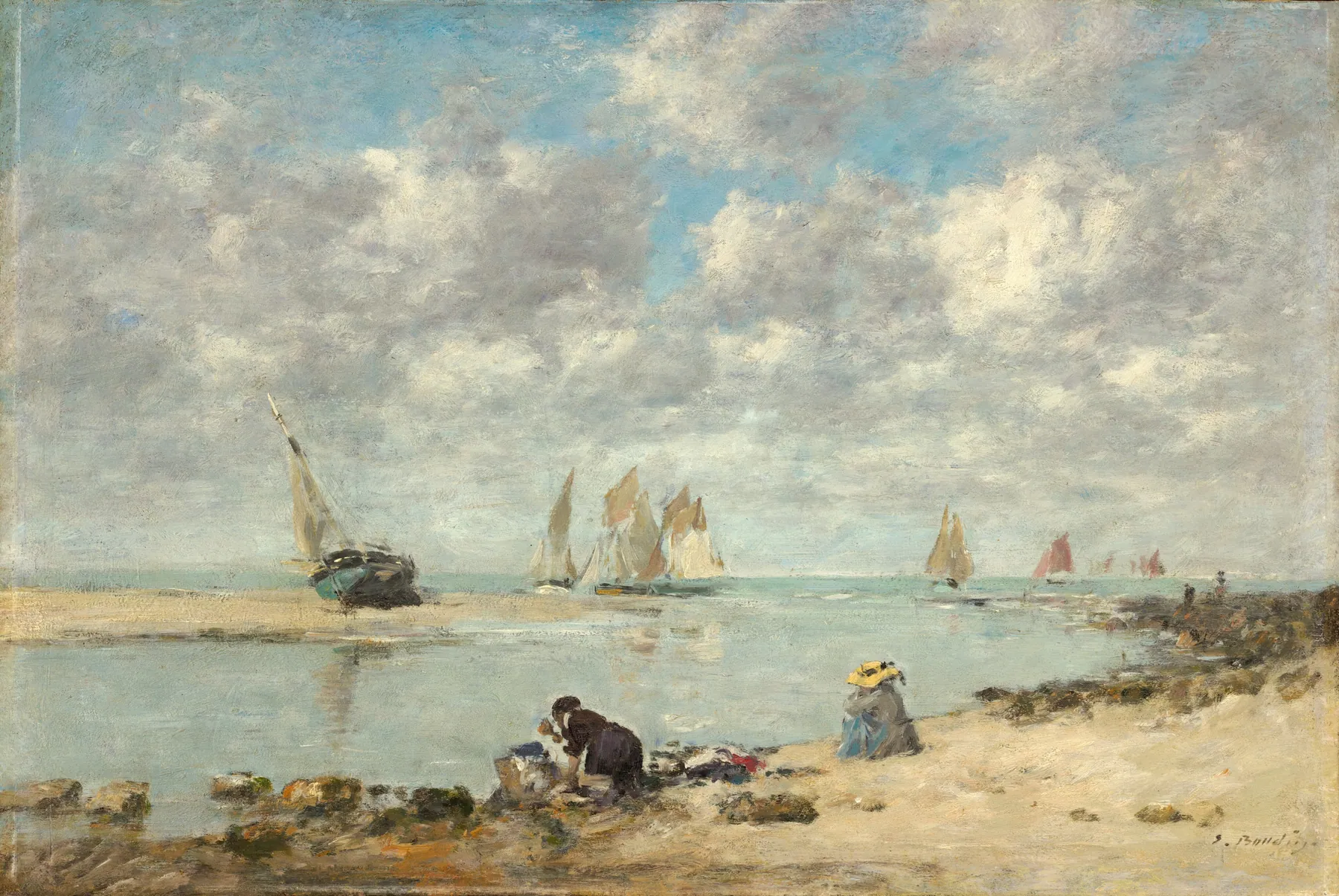 Lavandera cerca de Trouville, de Eugène Boudin
