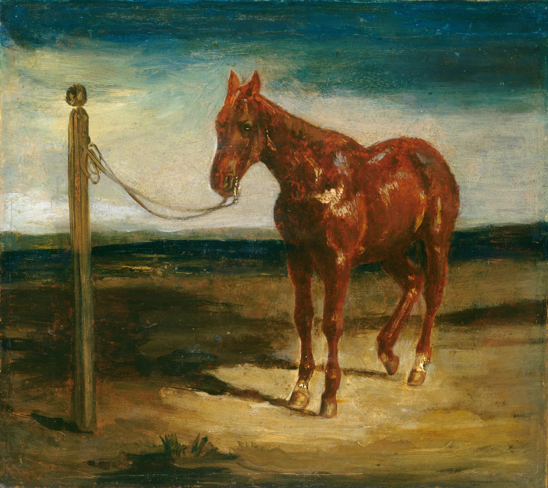 Caballo atado a un poste, de Eugène Delacroix